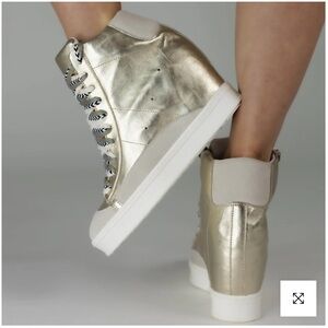 Cynthia Richard FEARLESS 2.0 ORO GOLD WEDGE SNEAKER UK 41